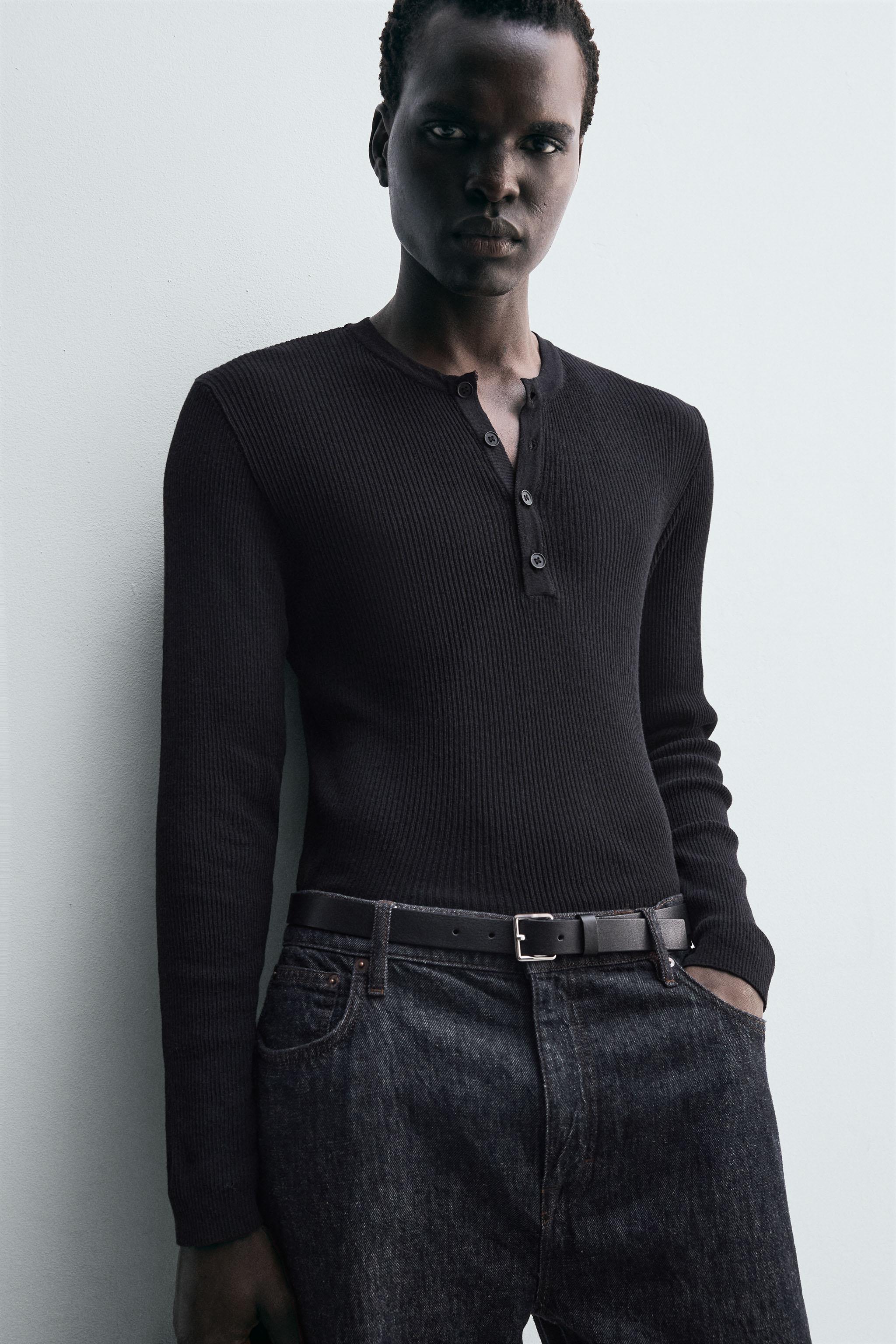 LIGHTWEIGHT GRANDAD COLLAR JUMPER